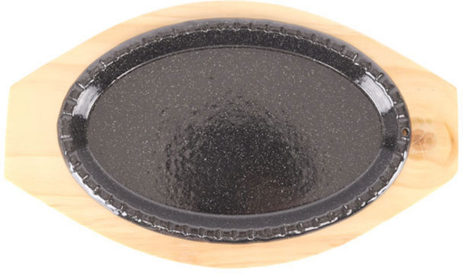 화영 맥반석 코팅 원형 점타원 1호 스테이크판, 혼합색상, 1개