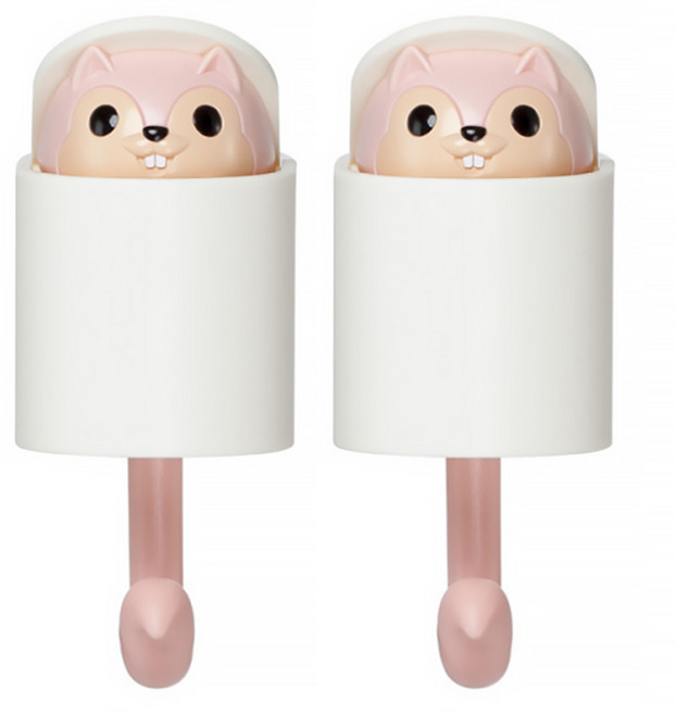 알럽홈 다람쥐 펀치 후크, 핑크, 2개