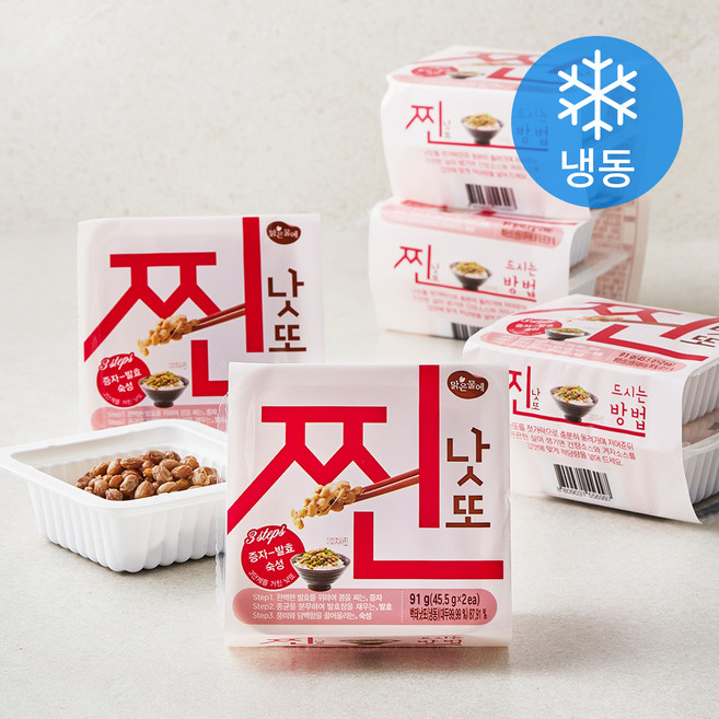 맑은물에 찐낫또 (냉동), 45.5g, 12개입, 1개