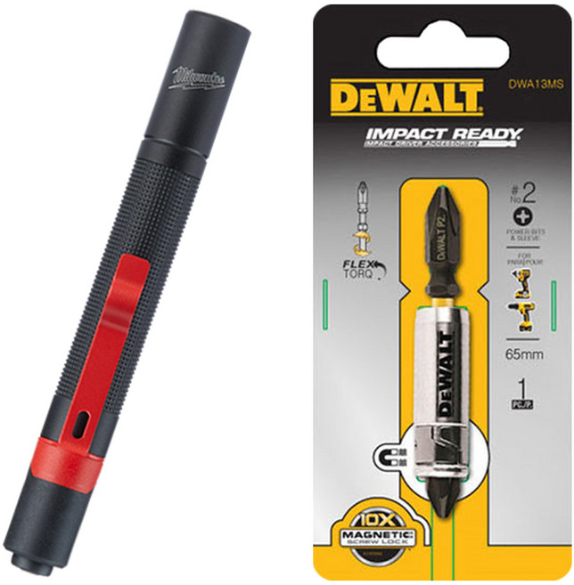 밀워키 LED 펜 라이트 IPL-LED + 토션비트 DWA13MS, 1세트