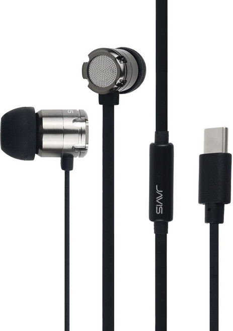 JAVIS 알루미늄 바디 커널형 유선 C타입 이어폰 JV-C105 DARKGRAY