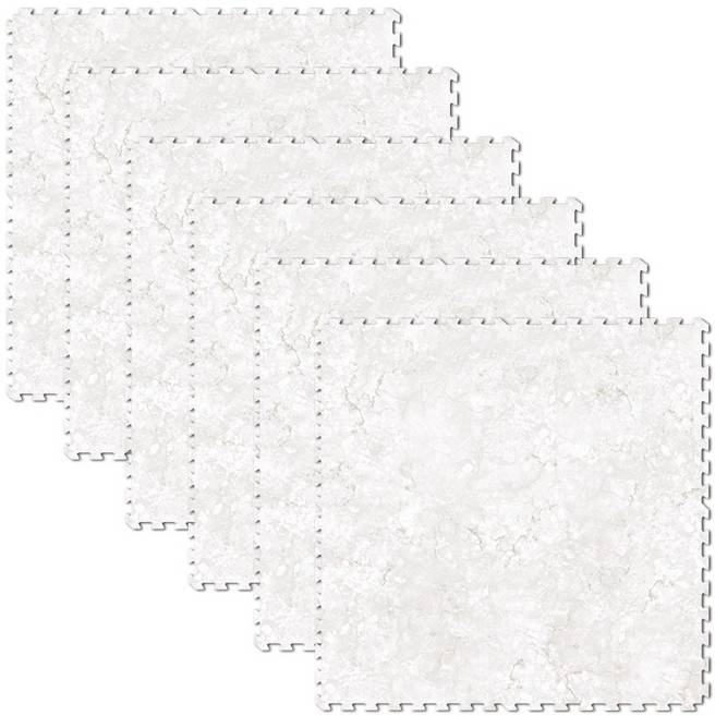 위드매트 유아 PE 퍼즐매트, 그레이마블, 6장