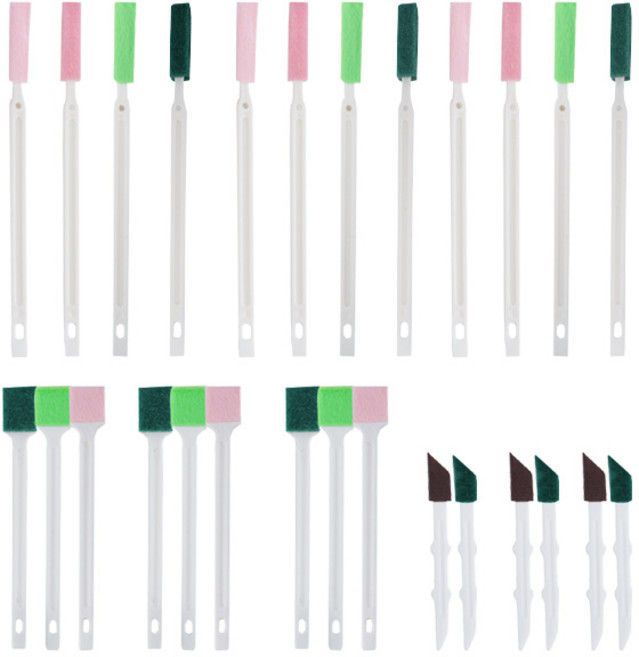 OON 다용도 틈새 청소솔 A타입 12p + B타입 9p + C타입 6p 세트, 혼합색상, 1세트