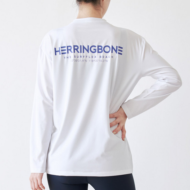 헤링본 루즈핏 긴팔 래쉬가드 RE325