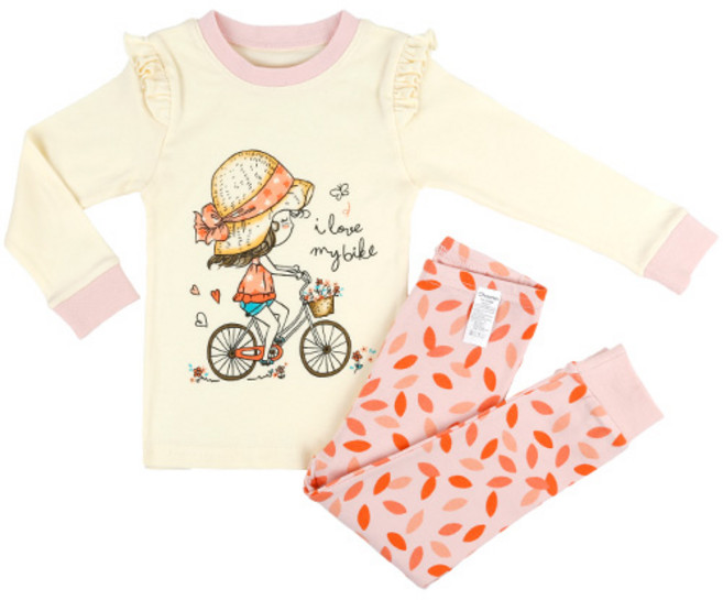 메이키즈 여아용 자전거여행 30수 후라이스 상하복 세트