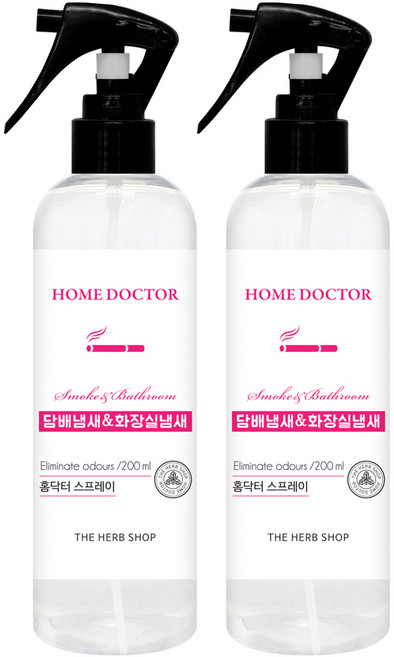 홈닥터 담배냄새 앤 화장실냄새 스프레이 섬유탈취제 본품, 200ml, 2개