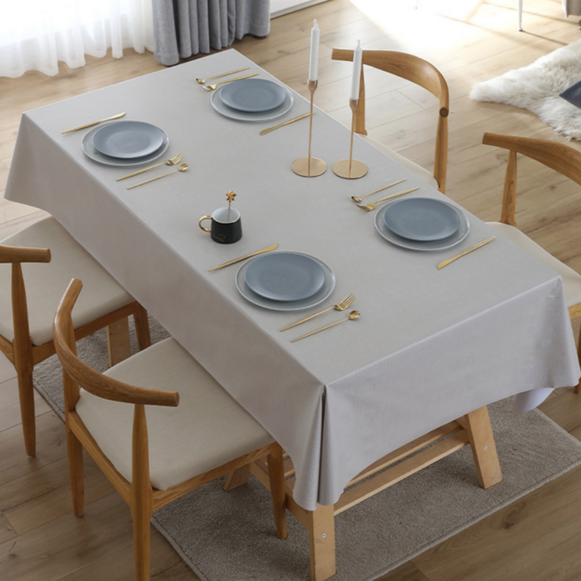 미니모 가죽 방수 식탁보, 아이보리, 140 x 220 cm, 1개