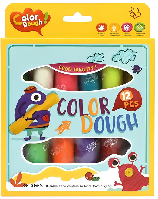 Oztoy 12件黏土套組, 12個, 多色組合, 20g