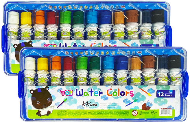아트모아 남아용 그림물감 2세트, 6ml, 12색
