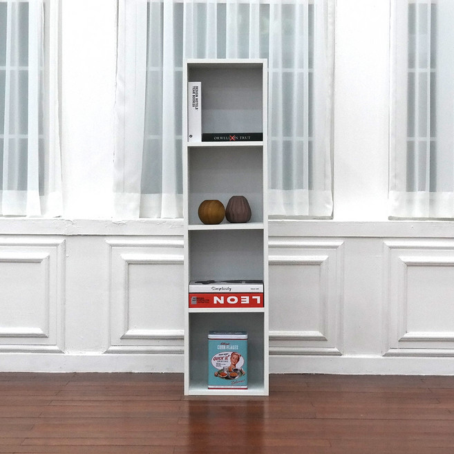 루이스 책장 300, 화이트, 4단