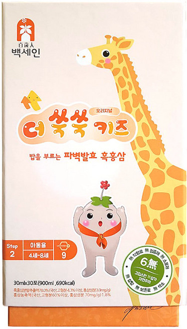 백세인 더 쑥쑥 키즈 흑홍삼 파우치 30p, 1개, 900ml
