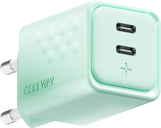 CODEWAY 50W PD Type-C 超高速充電器轉接頭, 春日薄荷, 1個