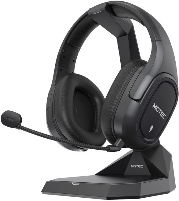 엠지텍 무선 게이밍 헤드셋 + 자동연결 무선 충전 거치대 세트, PENTA X11