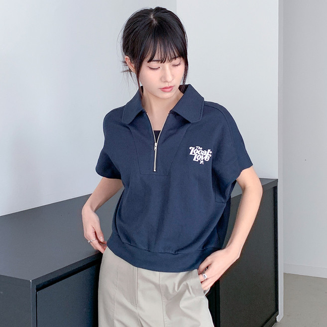 반에이크 여성용 레이어드 니트 아노락 반팔 티셔츠