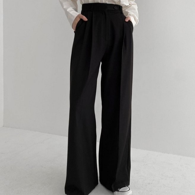 Lalaon 女性寬版褶飾西裝褲 TSP3023