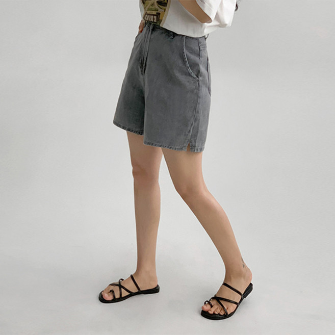 에이와비 여성용 젝트 데님 트임 쇼츠 반바지