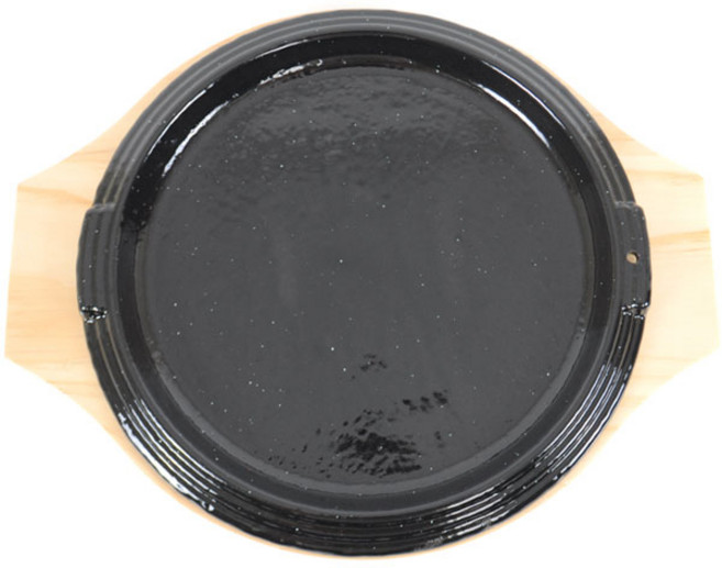 화영 맥반석 코팅 스테이크판 원형 줄함박, 혼합색상, 1개