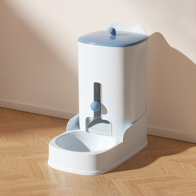 파스텔펫 반려동물 대용량 반자동 급식기 16.5 x 29.5 x 30 cm, 블루, 1개