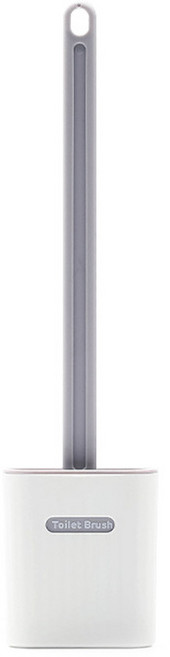 BUBU 화장실 변기 청소 실리콘 브러쉬, 그레이, 1개