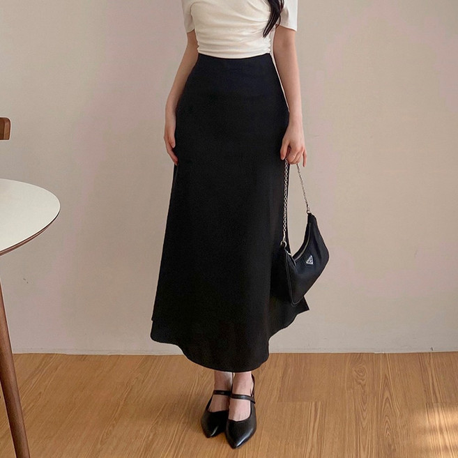 퍼일렛 플레어라인 롱 스커트