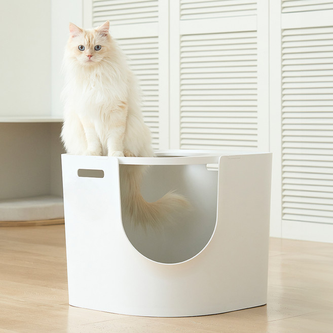 DUIT 고양이 푸푸박스 투웨이 화장실, 화이트, 1개