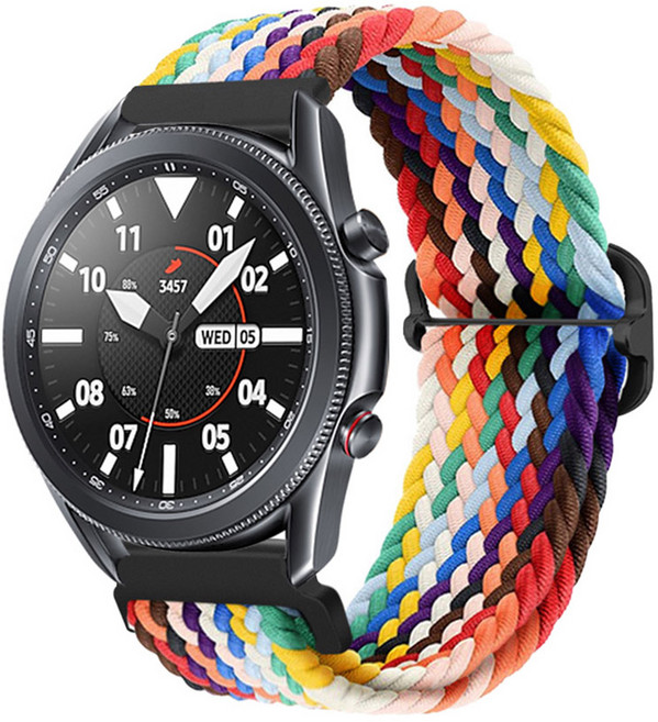 스페이스쉴드 스마트워치 버클형 브레이드 솔로루프 스트랩 22mm, 레인보우, 1개