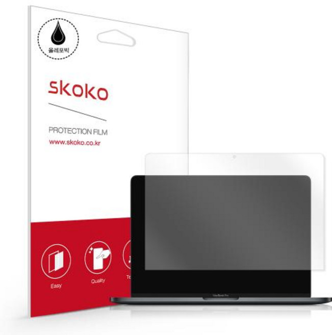 스코코 맥북프로 2021 M1 13 올레포빅 액정보호필름 세트, 1세트