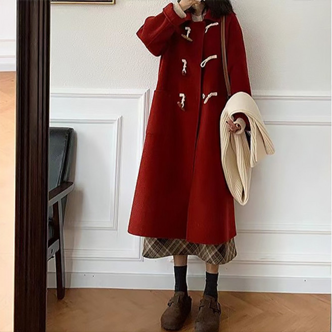 패션플로우 여성용 무드있는 클래식 아우터 더플 롱 코트