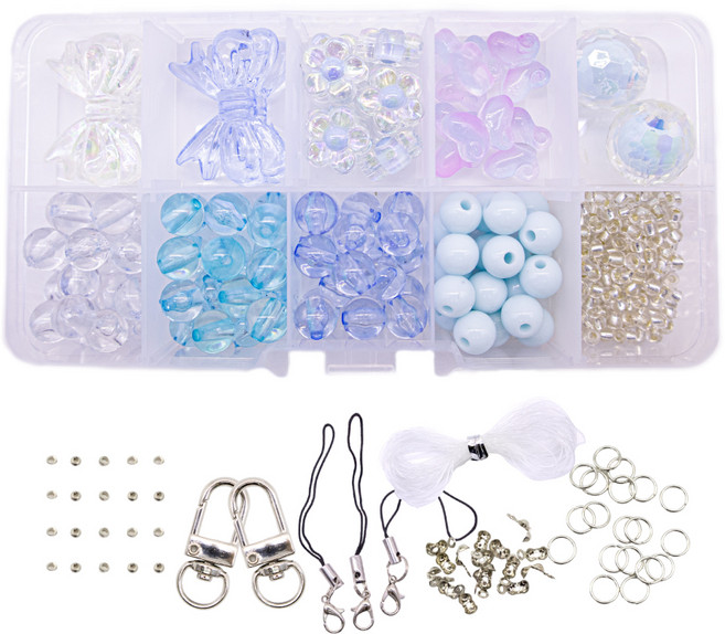 아트니즘 비즈공예 키링 만들기 DIY 세트 클리어오션, 혼합색상, 1세트