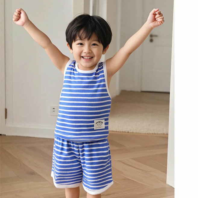 똘무룩 아동용 테리 나시 + 반바지 세트