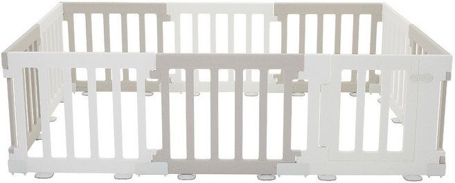 에듀플레이 우디 스퀘어 베이비룸 판넬 벽면 9p + 문 세트, 모카베이지 + 화이트, 1세트