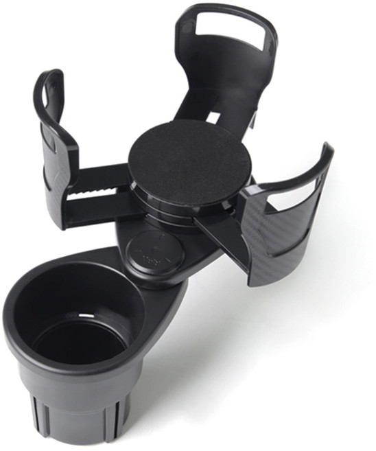아이예스 차량용 2단 멀티 수납 폭조절 컵홀더 IY-360HD, 1개, 블랙