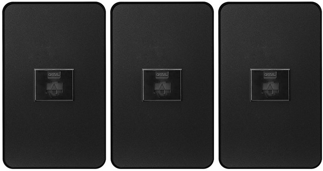 제일전기공업 디아트플러스 메탈블랙 매입콘센트 8P 1구, 3개