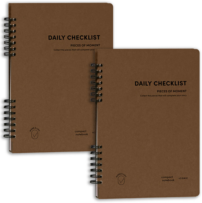 아이코닉 데일리 A5 체크리스트 플래너 스케줄러, 04 Choco brown, 2개