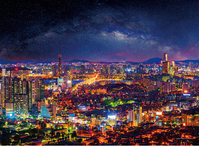 서울야경 여의도 랜드마크 직소퍼즐 HS500-363, 혼합색상, 500피스, 1개