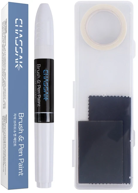 차싹 현대 자동차 페인트 붓펜 + 전용키트 세트, RB5/PB5타임레스블랙, 1세트 - 쿠팡