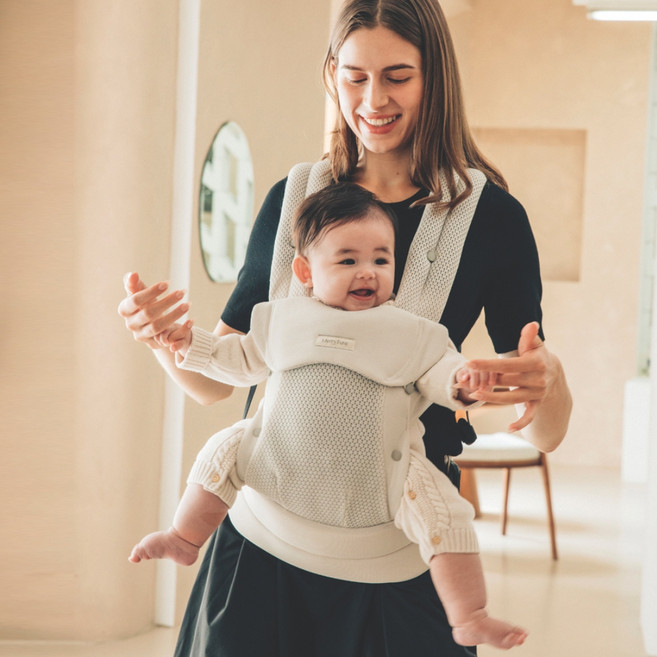 메리튠 더블케어 신생아 아기띠, 에크루 화이트