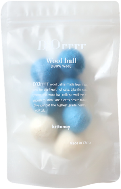 키트니 고양이 또르르 볼 장난감 3cm, 오션블루, 7개