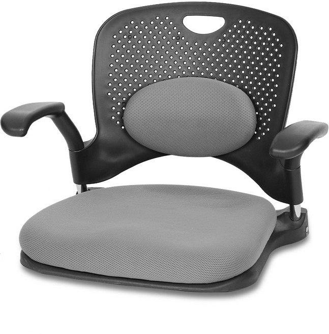 체어포커스 지니 좌식의자 GN104 허리쿠션 + 팔걸이형, 그레이