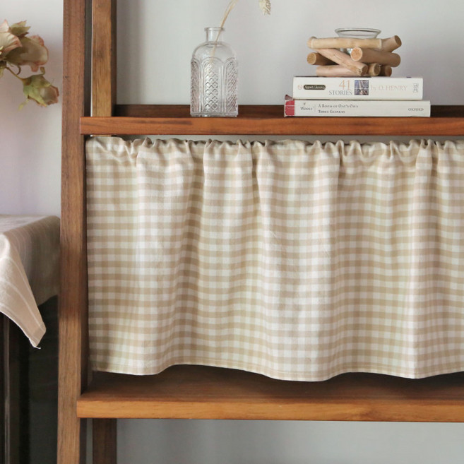 데코토닉 베이직 깅엄체크 바란스 커튼