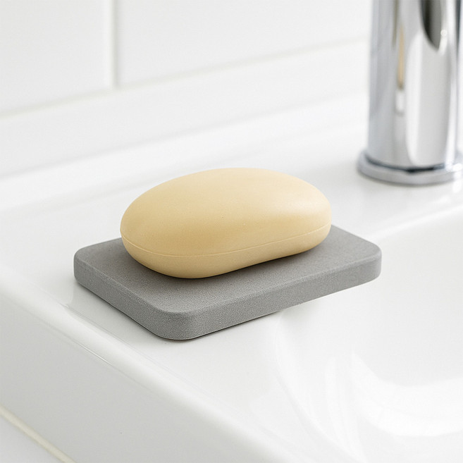 위더스욕실용품 클린드라이 욕실 규조토 비누받침, 그레이, 1개