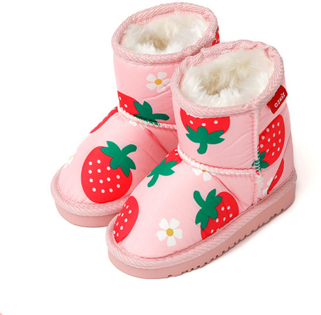 오즈키즈 여아용 따뜻한 딸기베리 털안감 부츠