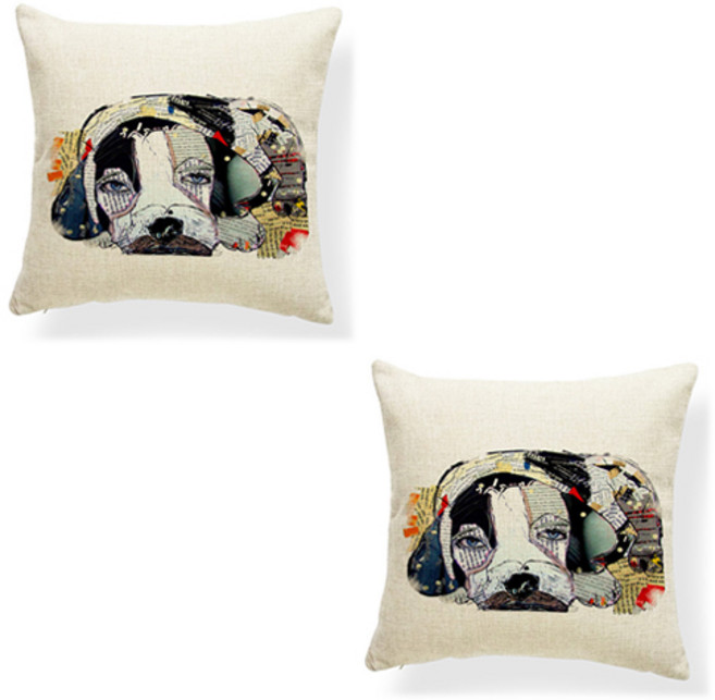 더플로우 조각 모음으로 완성한 유니크 동물 디자인 쇼파 쿠션 커버 2p