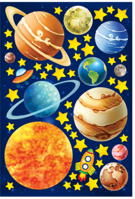 환타스틱스 야광별 스티커 태양계1 NS-74, 5세트, 혼합색상