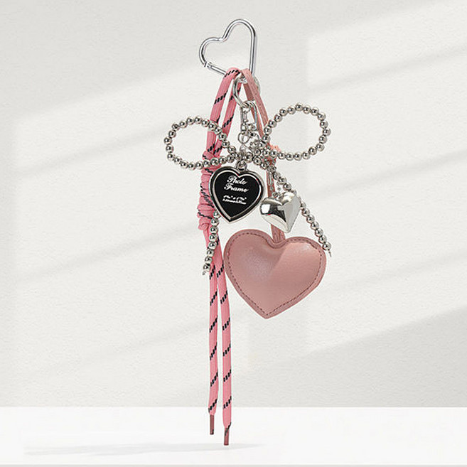 끄레앙 빅하트 로프 가방장식 리본키링 AK475
