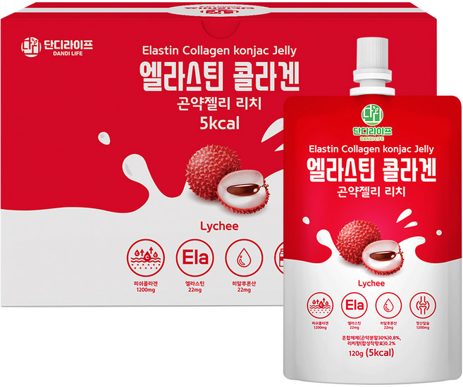 단디라이프 엘라스틴 콜라겐 곤약젤리 리치 10개입, 120g, 10개