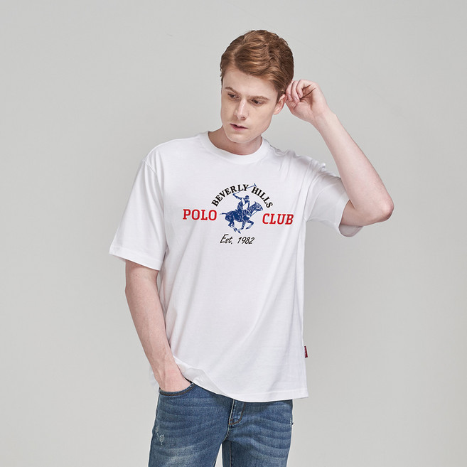 BEVERLY HILLS POLO CLUB 圓形短袖T恤 CPS9T29, 白色的