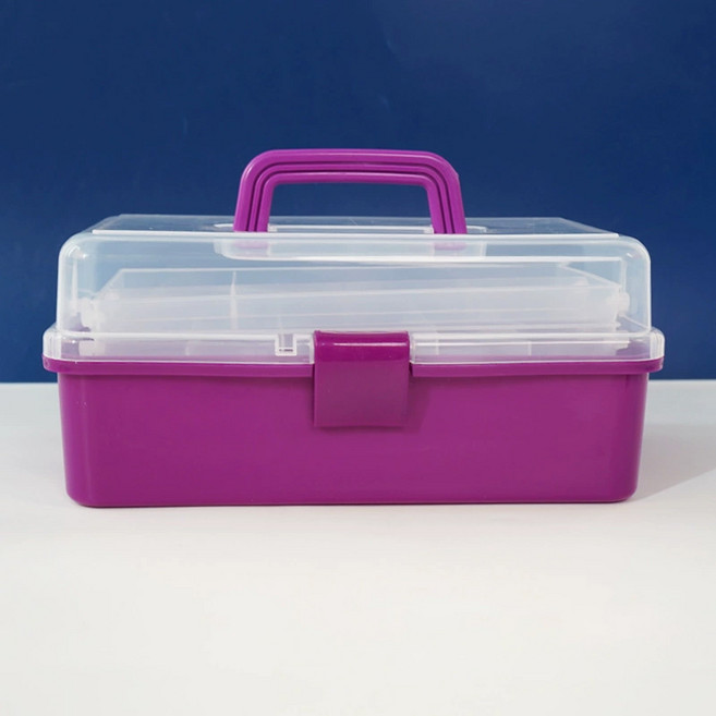 코히모 미술도구 정리 3단 다용도 화구박스 퍼플 5W0130