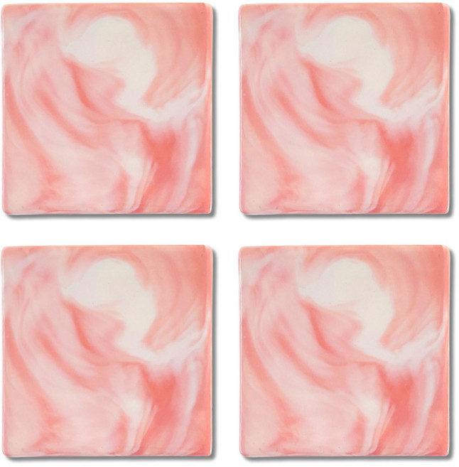 주앤지 대리석 마블 티코스터 사각, 마블핑크, 4개