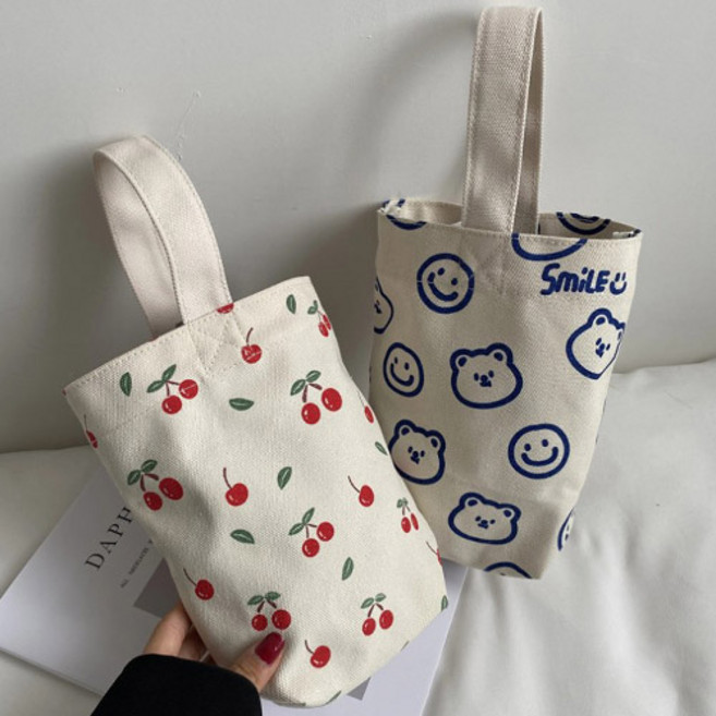 버블리데이 가벼운 데일리 패턴 에코백 2종 세트